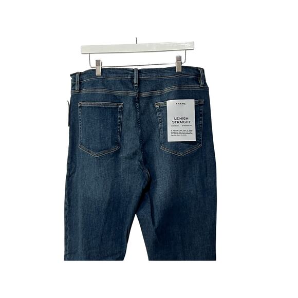 FRAME WOMENS 34 LE HIGH-RISE STRAIGHT FIT ANKLE JEANS BESTIA MEDIUM BLUE DENIM - Picture 9 of 12